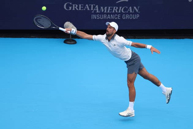 August 15, 2026, Mason, Oh, USA: Cincinnati Open Tennis 2026 - Novak Djokovic plays a ball against Thiago Augustin Tirante. ZUMAPress Mason USA - ZUMAn24_ 20260815_zaf_n24_175 Copyright: xWallyxNellx