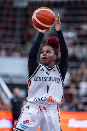 Basketball Ludwigsburg 15.08.2026 DBB Frauen Nationalmannschaft 2026 Testspiel Deutschland (GER) vs Spanien (ESP) Alexis Peterson-Smalls (Deutschland, No.01) Peterson *** Basketball Ludwigsburg, August 15, 2026; DBB Women s National Team 2026; Friendly Match: Germany (GER) vs. Spain (ESP); Alexis Peterson Smalls, Germany, No. 01 Peterson