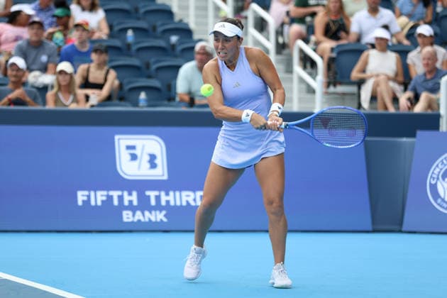 MASON, OHIO - AUGUST 15: Jessica Pegula of United States in action during day five of the Cincinnati Open at the Lindner Family Tennis Center on August 15, 2026 in Mason, Ohio.  Copyright: xShainaxBenhiyoun SPPx Sportspressphoto_SPR207891