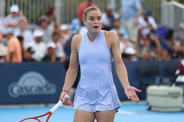 MASON, OHIO - AUGUST 15: Maria Sakkari of Greece reacts to a play during day five of the Cincinnati Open at the Lindner Family Tennis Center on August 15, 2026 in Mason, Ohio.  Copyright: xShainaxBenhiyoun SPPx Sportspressphoto_SPR208052