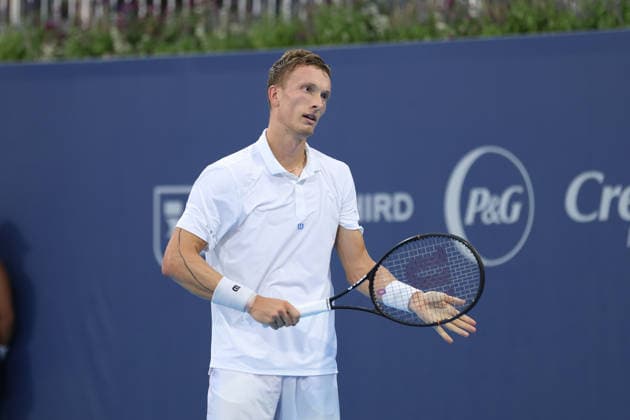 MASON, OHIO - AUGUST 15: Jiri Lehecka of Czech Republic reacts to a play during day five of the Cincinnati Open at the Lindner Family Tennis Center on August 15, 2026 in Mason, Ohio.  Copyright: xShainaxBenhiyoun SPPx Sportspressphoto_SPR208067