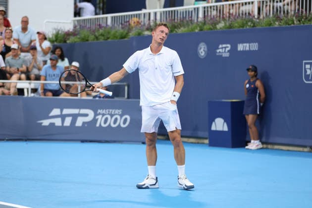 MASON, OHIO - AUGUST 15: Jiri Lehecka of Czech Republic reacts to a play during day five of the Cincinnati Open at the Lindner Family Tennis Center on August 15, 2026 in Mason, Ohio.  Copyright: xShainaxBenhiyoun SPPx Sportspressphoto_SPR208073