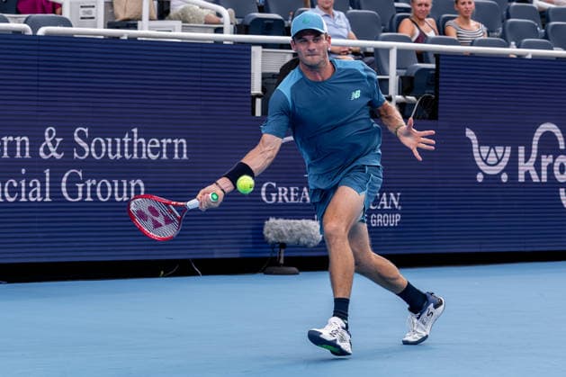 August 15, 2026, Mason, Ohio, U.S: Tommy Paul (USA) hits a forehand shot during SaturdayÃ¢â‚¬â ¢s second round of the Cincinnati Open at the Lindner Family Tennis Center , Mason, Oh. Mason U.S - ZUMAs304 20260815_zaf_s304_169 Copyright: xScottxStuartx