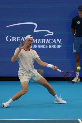 August 15, 2026, Mason, Oh, USA: Cincinnati Open Tennis 2026 - Denis Shapovalov hits a ball against Rafael Jodar . ZUMAPress Mason USA - ZUMAn24_ 20260815_zaf_n24_256 Copyright: xWallyxNellx