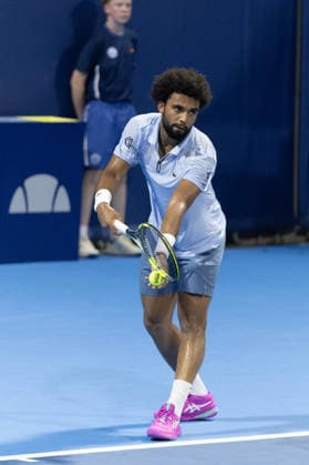 MASON, OHIO - AUGUST 15: Arthur Fils of France serves the ball during day five of the Cincinnati Open at the Lindner Family Tennis Center on August 15, 2026 in Mason, Ohio.  Copyright: xShainaxBenhiyoun SPPx Sportspressphoto_SPR208213
