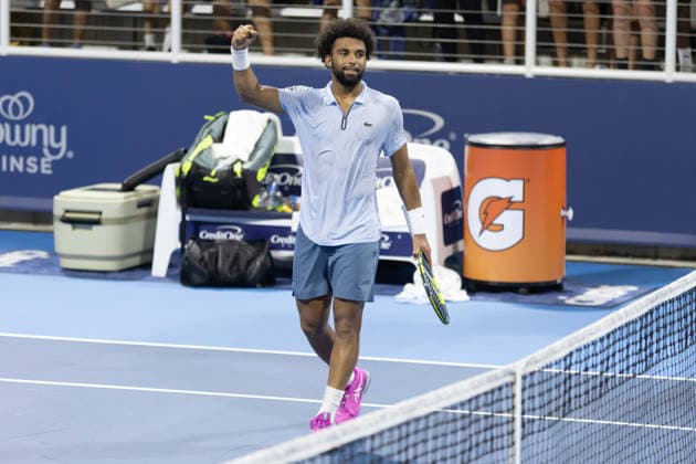 MASON, OHIO - AUGUST 15: Arthur Fils of France reacts after winning during day five of the Cincinnati Open at the Lindner Family Tennis Center on August 15, 2026 in Mason, Ohio.  Copyright: xShainaxBenhiyoun SPPx Sportspressphoto_SPR208217