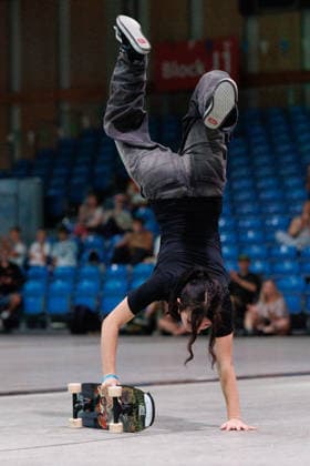 World Freestyle Skateboarding Championships - Amateurs Women Qualifiers 2026. Germany - Kassel, 15.08.2026 Evangeline Lilly Gocht from Germany competes in the Amateur Womens+ Qualifiers at the World Freestyle Skateboarding Championships 2026 in Kassel, Germany. According to the citys official website compete Riders from more than 30 nations at the international freestyle skateboarding event, combining technical tricks and creativity in the qualification rounds. Hesse