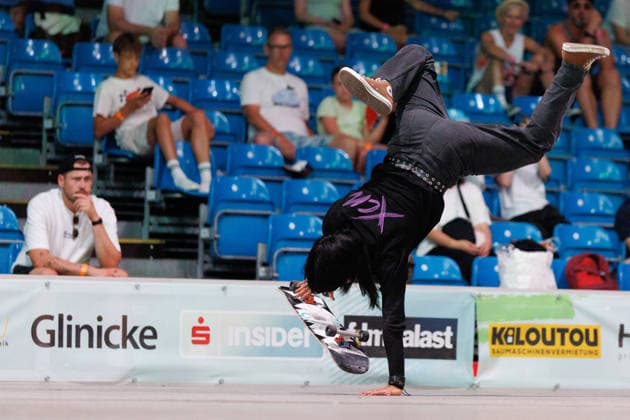 World Freestyle Skateboarding Championships - Men Pro Qualifiers 2026. Germany - Kassel, 15.08.2026 Lalnunkima from India shows trick during the competition in the Men professional Qualifiers at the World Freestyle Skateboarding Championships 2026 in Kassel, Germany. According to the citys official website compete Riders from more than 30 nations at the international freestyle skateboarding event, combining technical tricks, creativity and individual style in the qualification rounds. Hesse