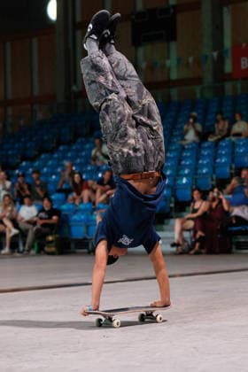 World Freestyle Skateboarding Championships - Men Pro Qualifiers 2026. Germany - Kassel, 15.08.2026 Ikkei Nagao from Japan shows trick during the competition in the Men professional Qualifiers at the World Freestyle Skateboarding Championships 2026 in Kassel, Germany. According to the citys official website compete Riders from more than 30 nations at the international freestyle skateboarding event, combining technical tricks, creativity and individual style in the qualification rounds. Hesse