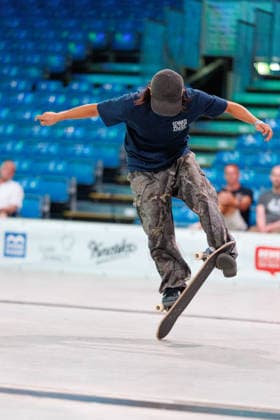 World Freestyle Skateboarding Championships - Men Pro Qualifiers 2026. Germany - Kassel, 15.08.2026 Ikkei Nagao from Japan shows trick during the competition in the Men professional Qualifiers at the World Freestyle Skateboarding Championships 2026 in Kassel, Germany. According to the citys official website compete Riders from more than 30 nations at the international freestyle skateboarding event, combining technical tricks, creativity and individual style in the qualification rounds. Hesse