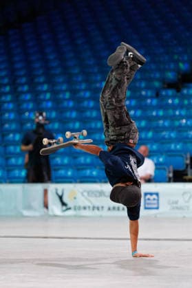 World Freestyle Skateboarding Championships - Men Pro Qualifiers 2026. Germany - Kassel, 15.08.2026 Ikkei Nagao from Japan shows trick during the competition in the Men professional Qualifiers at the World Freestyle Skateboarding Championships 2026 in Kassel, Germany. According to the citys official website compete Riders from more than 30 nations at the international freestyle skateboarding event, combining technical tricks, creativity and individual style in the qualification rounds. Hesse