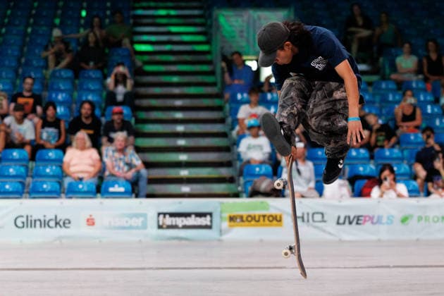 World Freestyle Skateboarding Championships - Men Pro Qualifiers 2026. Germany - Kassel, 15.08.2026 Ikkei Nagao from Japan shows trick during the competition in the Men professional Qualifiers at the World Freestyle Skateboarding Championships 2026 in Kassel, Germany. According to the citys official website compete Riders from more than 30 nations at the international freestyle skateboarding event, combining technical tricks, creativity and individual style in the qualification rounds. Hesse