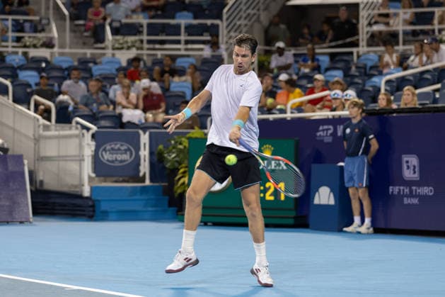 MASON, OHIO - AUGUST 15: Cameron Norrie of Great Britain in action during day five of the Cincinnati Open at the Lindner Family Tennis Center on August 15, 2026 in Mason, Ohio.  Copyright: xShainaxBenhiyoun SPPx Sportspressphoto_SPR208348
