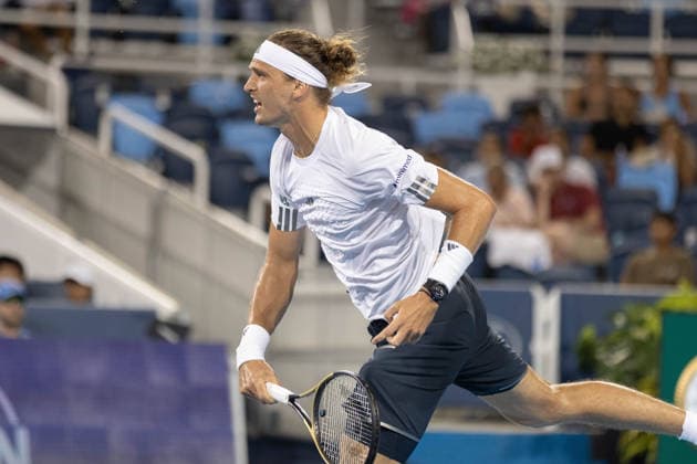 MASON, OHIO - AUGUST 15: Alexander Zverev of Germany in action during day five of the Cincinnati Open at the Lindner Family Tennis Center on August 15, 2026 in Mason, Ohio.  Copyright: xShainaxBenhiyoun SPPx Sportspressphoto_SPR208350