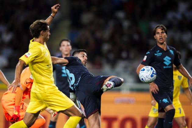 Torino FC v Carrarese Calcio - Coppa Italia Giovanni Simeone of Torino FC scores a goal during the Coppa Italia football match between Torino FC and Carrarese Calcio. Turin Italy Copyright: xNicolòxCampox