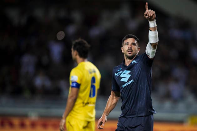 Torino FC v Carrarese Calcio - Coppa Italia Giovanni Simeone of Torino FC celebrates after scoring a goal during the Coppa Italia football match between Torino FC and Carrarese Calcio. Turin Italy Copyright: xNicolòxCampox