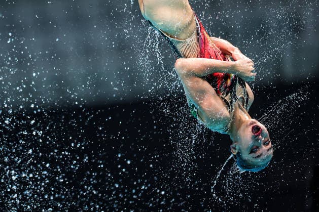 (260816) -- BUDAPEST, Aug. 16, 2026 -- A member of Team Kazakhstan performs during the Team Acrobatic Final of the World Aquatics Junior Artistic Swimming Championships in Budapest, Hungary, on Aug. 15, 2026. (Photo by Xinhua) (SP)HUNGARY-BUDAPEST-ARTISTIC SWIMMING-WORLD JUNIOR CHAMPIONSHIPS-TEAM ACROBATIC DavidxBalogh 