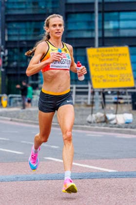 BIRMINGHAM, GREAT BRITAIN - AUGUST 16, 2026 : Fabienne KÖNIGSTEIN (GER Germany) competing in the marathon during the European Athletics Championships at Alexander Stadium on August 16, 2026 in Birmingham, Great Britain. Great Britain Copyright: xLeahxKohringx