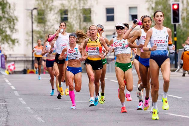 BIRMINGHAM, GREAT BRITAIN - AUGUST 16, 2026 : Laura HOTTENROTT (GER Germany) competing in the marathon during the European Athletics Championships at Alexander Stadium on August 16, 2026 in Birmingham, Great Britain. Great Britain Copyright: xLeahxKohringx