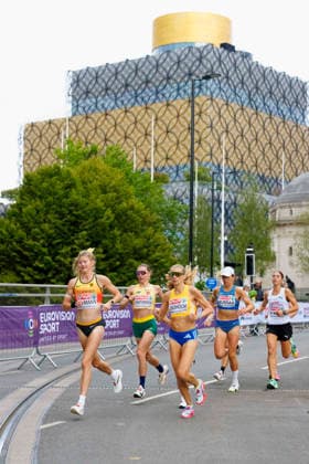 BIRMINGHAM, GREAT BRITAIN - AUGUST 16, 2026 : Tabea Themann (GER Germany) competing in the marathon during the European Athletics Championships at Alexander Stadium on August 16, 2026 in Birmingham, Great Britain. Great Britain Copyright: xLeahxKohringx