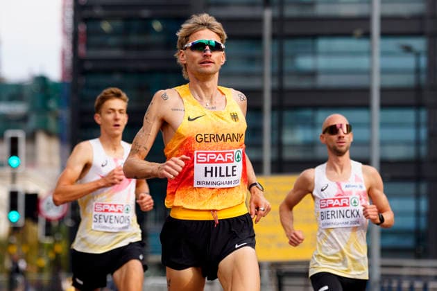 BIRMINGHAM, GREAT BRITAIN - AUGUST 16, 2026 : Erik HILLE (GER Germany) competing in the marathon during the European Athletics Championships at Alexander Stadium on August 16, 2026 in Birmingham, Great Britain. Great Britain Copyright: xLeahxKohringx