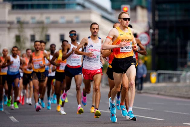 BIRMINGHAM, GREAT BRITAIN - AUGUST 16, 2026 : Richard RINGER (GER Germany) competing in the marathon during the European Athletics Championships at Alexander Stadium on August 16, 2026 in Birmingham, Great Britain. Great Britain Copyright: xLeahxKohringx