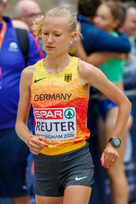 BIRMINGHAM, GREAT BRITAIN - AUGUST 16, 2026: Nina REUTER (GER Germany) competing in the women’s marathon during the European Athletics Championships on August 16, 2026 in Birmingham, Great Britain. Great Britain Copyright: xAxelxKohringx