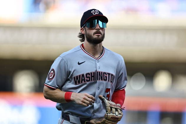 MLB, Baseball Herren, USA Nationals Vs. New York Mets Washington Nationals outfielder Dylan Crews 3 comes off the field during the seventh inning of the baseball game against the New York Mets at Citi Field in Flushing, New York, on August 15, 2026. Flushing N.Y. United States  Copyright: xGordonxDonovanx originalFilename:donovan-mlbnatio260815_npsqI.jpg