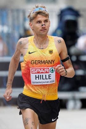 BIRMINGHAM, GREAT BRITAIN - AUGUST 16, 2026: Erik HILLE (GER Germany) competing in the marathon during the European Athletics Championships on August 16, 2026 in Birmingham, Great Britain. Great Britain Copyright: xAxelxKohringx