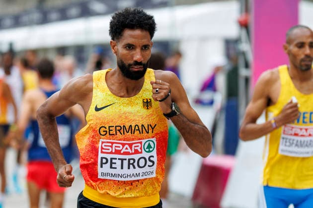BIRMINGHAM, GREAT BRITAIN - AUGUST 16, 2026: Amanal PETROS (GER Germany) competing in the marathon during the European Athletics Championships on August 16, 2026 in Birmingham, Great Britain. Great Britain Copyright: xAxelxKohringx