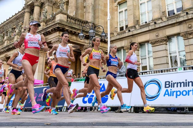 260816 Alisa Vainio of Finland competes in women™s marathon during day 7 of the 2026 European Athletics Championships on August 16, 2026 in Birmingham. Photo: Mathias Bergeld BILDBYRAN kod MB MT1072 friidrott athletics friidrett friidrotts-em em friidretts-em 2026 european athletics championships 7 bbeng maraton marathon *** August 16, 2026: Alisa Vainio of Finland competes in the women’s marathon on Day 7 of the 2026 European Athletics Championships on August 16, 2026 in Birmingham. Photo by Mathias Bergeld, BILDBYRAN, code MB MT1072. track and field, athletics, friidrett, friidrotts EM, 2026 European Athletics Championships, Day 7, marathon  Copyright: MATHIASxBERGELD BB260816MB007