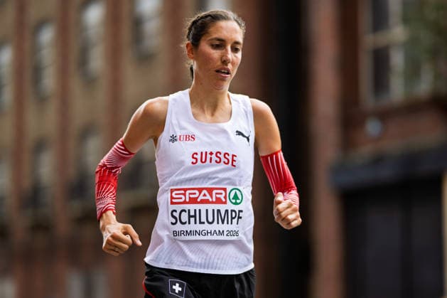 BIRMINGHAM, UNITED KINGDOM - AUGUST 16: Fabienne Schlumpf of Switzerland competes in the Women s Marathon during the European Athletics Championships in Birmingham on August 16, 2026 in Birmingham, United Kingdom. England United Kingdom Copyright: xBEAUTIFULxSPORTS TobiasxLacknerx