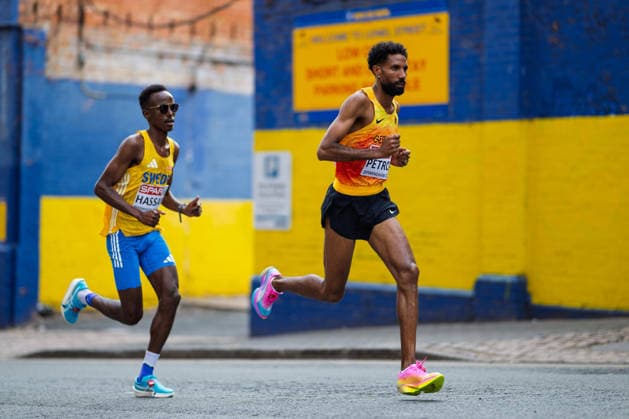 BIRMINGHAM, UNITED KINGDOM - AUGUST 16: Amanal Petros of Germany competes in the Men s Marathon during the European Athletics Championships in Birmingham on August 16, 2026 in Birmingham, United Kingdom. England United Kingdom Copyright: xBEAUTIFULxSPORTS TobiasxLacknerx
