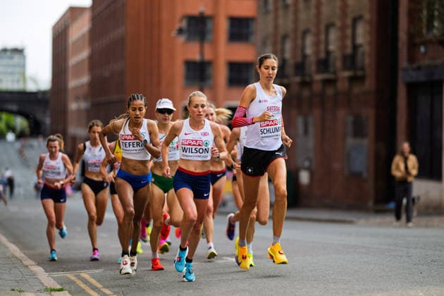 BIRMINGHAM, UNITED KINGDOM - AUGUST 16: Fabienne Schlumpf of Switzerland competes in the Women s Marathon during the European Athletics Championships in Birmingham on August 16, 2026 in Birmingham, United Kingdom. England United Kingdom Copyright: xBEAUTIFULxSPORTS TobiasxLacknerx