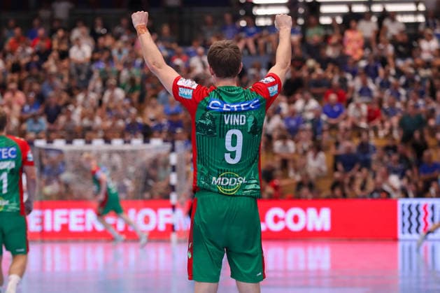 15.08.2026, xgox, Handball - Wartburg Cup SC Magdeburg - ThSV Eisenach emspor, v.l. Oskar Vind Rasmussen (Magdeburg, 9) Jubel, Torjubel, jubelt ueber das Tor, celebrate the goal, celebration Eisenach *** August 15, 2026, xgox, Handball Wartburg Cup: SC Magdeburg vs. ThSV Eisenach, emspor, from left: Oskar Vind Rasmussen (Magdeburg), 9, cheering, goal celebration, celebrating the goal, celebration, Eisenach