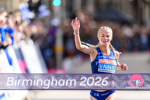 260816 Alisa Vainio of Finland competes in women™s marathon during day 7 of the 2026 European Athletics Championships on August 16, 2026 in Birmingham. Photo: Mathias Bergeld BILDBYRAN kod MB MT1072 friidrott athletics friidrett friidrotts-em em friidretts-em 2026 european athletics championships 7 bbeng maraton marathon *** August 16, 2026: Alisa Vainio of Finland competes in the women’s marathon on Day 7 of the 2026 European Athletics Championships on August 16, 2026 in Birmingham. Photo by Mathias Bergeld, BILDBYRAN, code MB MT1072. track and field, athletics, friidrett, friidrotts EM, 2026 European Athletics Championships, Day 7, marathon  Copyright: MATHIASxBERGELD BB260816MB049