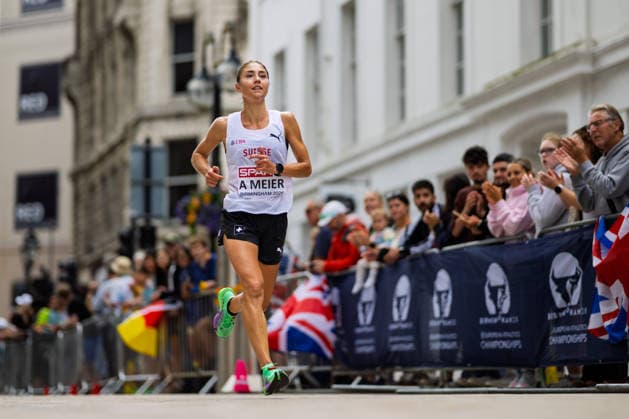 BIRMINGHAM, UNITED KINGDOM - AUGUST 16: Andrea Meier of Switzerland competes in the Women s Marathon during the European Athletics Championships in Birmingham on August 16, 2026 in Birmingham, United Kingdom. England United Kingdom Copyright: xBEAUTIFULxSPORTS TobiasxLacknerx