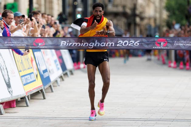 BIRMINGHAM, GREAT BRITAIN - AUGUST 16, 2026:Amanal PETROS (GER Germany) wins the marathon during the European Athletics Championships on August 16, 2026 in Birmingham, Great Britain. Great Britain Copyright: xAxelxKohringx