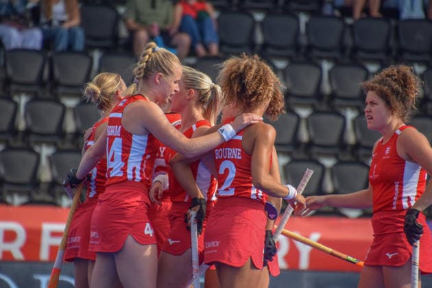 Darcy Bourne (2 England Hockey Team) scores 1-0 during the FIH World Cup game between England and South Africa at Wagener stadion, Amstelveen, Netherlands.  Copyright: xArnexvanxderxBenx xSPPx Sportspressphoto_SPR208369