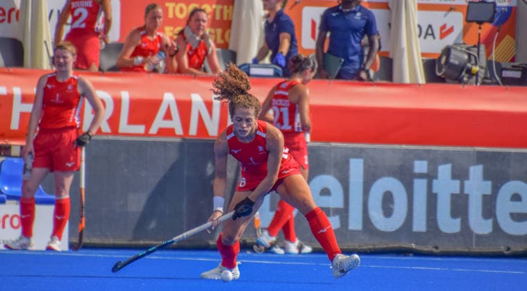 Anna Toman (6 England Hockey Team) during the FIH World Cup game between England and South Africa at Wagener stadion, Amstelveen, Netherlands.  Copyright: xArnexvanxderxBenx xSPPx Sportspressphoto_SPR208377