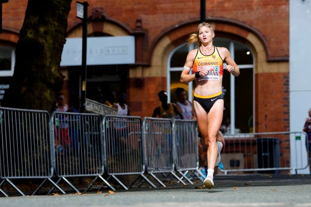 BIRMINGHAM, GREAT BRITAIN - AUGUST 16, 2026 : Tabea THEMANN (GER Germany) competing in the marathon during the European Athletics Championships at Alexander Stadium on August 16, 2026 in Birmingham, Great Britain. Great Britain Copyright: xLeahxKohringx