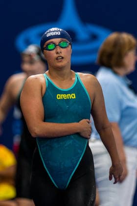 SWIMMING - EAC 2026 PARIS,FRANCE,16.AUG.26 - SWIMMING - European Aquatics Championships Paris 2026, 100m freestyle, women. Image shows Janina Falk (AUT).  GEPAxpictures xPhilippxBrem