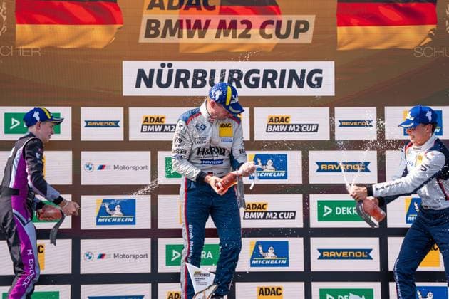 BMW M2 Cup, 5. + 6. Rennen Nürburgring 2026 77 BMW M2 Racing, ME Motorsport: Moritz Groneck, 2 BMW M2 Racing, Hofor Racing by Bonk Motorsport: Michael Schrey, 3 BMW M2 Racing, Hofor Racing by Bonk Motorsport: Niklas Hirsch - picture by Gruppe C Photography Nürburg Nürburgring Rheinland-Pfalz Germany Copyright: xGruppexCxPhotographyx