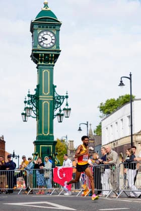 BIRMINGHAM, GREAT BRITAIN - AUGUST 16, 2026 : Amanal PETROS (GER Germany) competing in the marathon during the European Athletics Championships at Alexander Stadium on August 16, 2026 in Birmingham, Great Britain. Great Britain Copyright: xLeahxKohringx