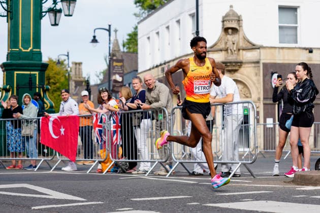 BIRMINGHAM, GREAT BRITAIN - AUGUST 16, 2026 : Amanal PETROS (GER Germany) competing in the marathon during the European Athletics Championships at Alexander Stadium on August 16, 2026 in Birmingham, Great Britain. Great Britain Copyright: xLeahxKohringx