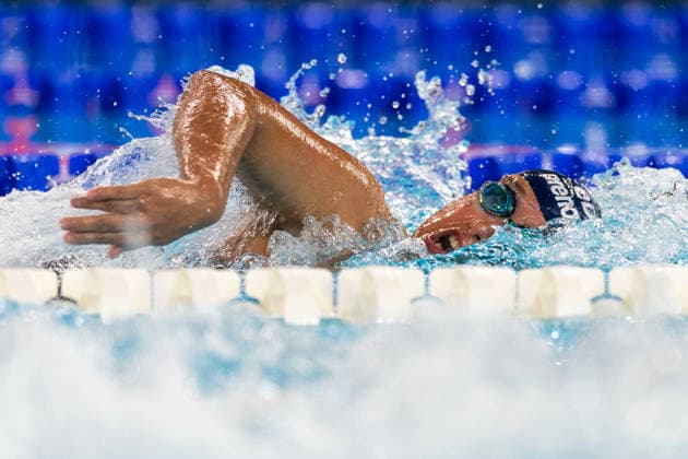 SWIMMING - EAC 2026 PARIS,FRANCE,16.AUG.26 - SWIMMING - European Aquatics Championships Paris 2026, 100m freestyle, women. Image shows Janina Falk (AUT).  GEPAxpictures xPhilippxBrem