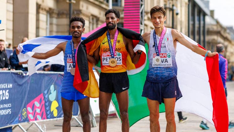 BIRMINGHAM, GREAT BRITAIN - AUGUST 16, 2026: Amanal PETROS (GER Germany) wins the marathon during the European Athletics Championships on August 16, 2026 in Birmingham, Great Britain. Great Britain Copyright: xAxelxKohringx