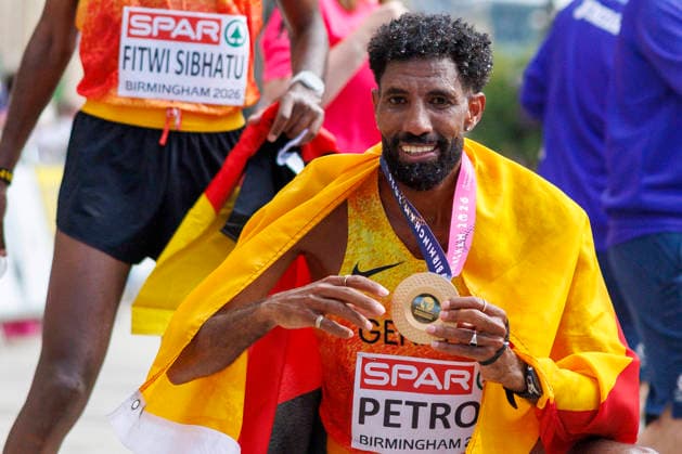 BIRMINGHAM, GREAT BRITAIN - AUGUST 16, 2026: Amanal PETROS (GER Germany) wins the marathon during the European Athletics Championships on August 16, 2026 in Birmingham, Great Britain. Great Britain Copyright: xAxelxKohringx
