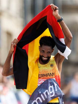 BIRMINGHAM, GREAT BRITAIN - AUGUST 16, 2026: Amanal PETROS (GER Germany) wins the marathon during the European Athletics Championships on August 16, 2026 in Birmingham, Great Britain. Great Britain Copyright: xAxelxKohringx