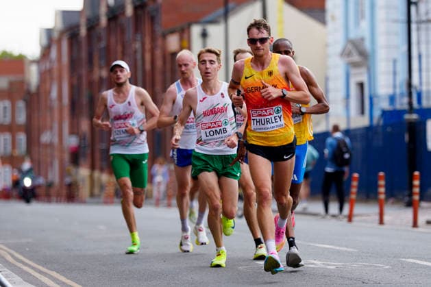 BIRMINGHAM, GREAT BRITAIN - AUGUST 16, 2026 : Tom THURLEY (GER Germany) competing in the marathon during the European Athletics Championships at Alexander Stadium on August 16, 2026 in Birmingham, Great Britain. Great Britain Copyright: xLeahxKohringx